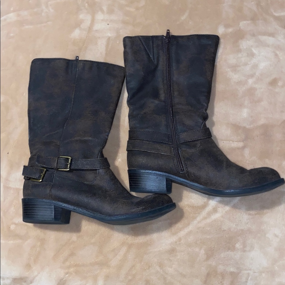 Style & Company Nash Mid Calf Brown Western Boots Sz 9